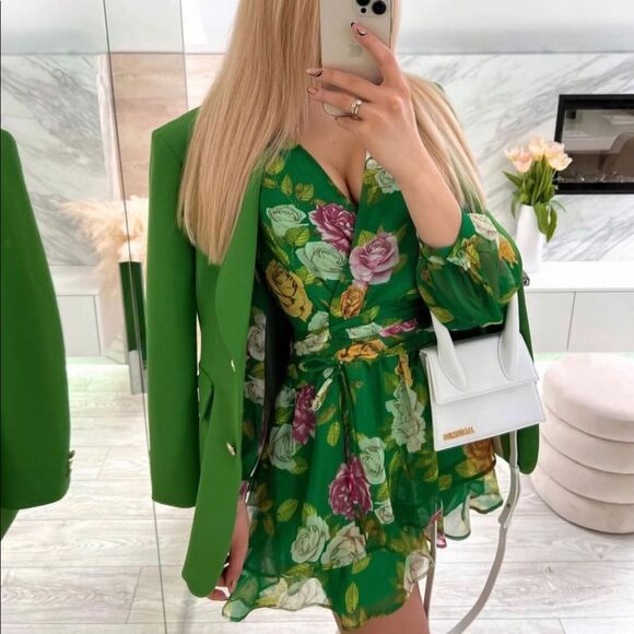 ZARA FLORAL PRINT DRESS Size XS - Picture 2 of 10